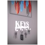 KEYS Metal Anahtar Askısı – Duvar Anahtarlık & Anahtar Düzenleyici - Beyaz