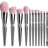 key's to beauty Professional Lüx Makyaj Fırçası Seti Gümüş - Makyaj Çantalı