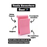 keysa Tenis Telefon Standı – Pembe Kort Teline Takılan Maç ve Antrenman Video Kayıt Aparatı