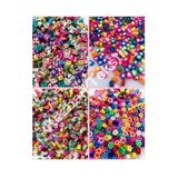 Kezban Tekstil 100 Adet 10MM Polimer Kil Fimo Boncuk Seti 25 'li 4 Farklı Desen Boncuk Takı Yapımı