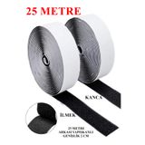 Kezban Tekstil 25 Metre Arkası Yapışkanlı SİYAH Cırt Cırtlı Bant Amerikan Fermuarı 2 Cm Genişlik