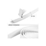 Kezban Tekstil 5 Metre Arkası Yapışkanlı Beyaz Cırt Cırtlı Bant Amerikan Fermuarı 2 Cm Genişlik