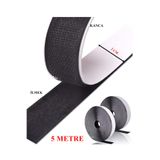 Kezban Tekstil 5 Metre Arkası Yapışkanlı SİYAH Cırt Cırtlı Bant Amerikan Fermuarı 2 Cm Genişlik