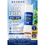 Kezban Tekstil Beyaz Bebe Lastiği Bel Paça Lastiği 10 Metre
