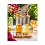Kezze Rubenza Oıl Set Standlı Porselen Yağdanlık Seti - Damlatmaz Akıtmaz Tasarım 2x700 ml