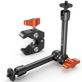 K&F CONCEPT 9,8 inç Magic Arm Super Clamp, 2 kg yük | Kafes, monitör, LED ışık, aksiyon kamerası, 1/4 inç vida, alüminyum, 360°, MS32 için