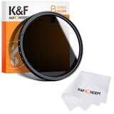 K&F Concept B-Serisi 55 mm Değişken Nötr Yoğunluk Filtresi ND2-400 (1-9 Stop) Temizleme Bezi ile İnce HD ND Filtre