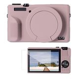 K&F Concept Canon G7X Mark III Uyumlu Silikon Kılıf ve Ekran Koruyucu Mor