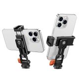 K&F CONCEPT Metal Telefon Üç Ayaklı Montajı, 2 Soğuk Ayakkabı Montajlı Evrensel Akıllı Telefon Standı ile Yatay ve Dikey Çekim için Ayarlanabilir Cep Telefonu Tutacağı, iPhone/Samsung ve Tüm