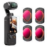 K&F Concept Osmo Pocket 3 ND/PL filtre seti, 4'lü paket manyetik ND8/PL, ND16/PL, ND32/PL, ND64/PL filtre DJI Osmo Pocket 3 ile uyumlu (alüminyum çerçeve)