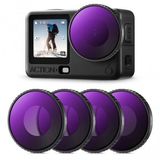 K&F NANO-X ND8 ND16 ND32 ND64 4'lü Filtre Kiti DJI Osmo Action 6 ile uyumlu Filtre