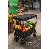 Kfw-391 Premium Katlanır El Arabası | Su Geçirmez Kumaş & 18 Cm - 360 Teker & Frenli & Tente Siyah