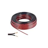 KG GROUP Kablo 2 X 0,75 Mm Bitişik Yassı Kordon Hoparlör Kablosu Siyah Bakır 5 Metre,Siyah