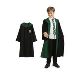 Kg Harry Potter Slytherin Premium Kostüm Cübbe Gözlük Hediyeli Yeşil