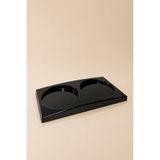 KHAKMA 2 Bölmeli Plastik Sabunluk Standı – 17,5x9 cm | Siyah