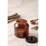 KHAKMA 2 Litre Amber Cam Kavanoz – Metal Kapaklı Silikon Contalı Büyük Boy Saklama Kavanozu | Bakliyat, Makarna, Gıda Saklama
