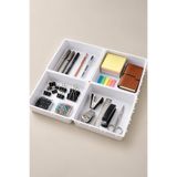 KHAKMA 4'lü Modüler Çekmece Düzenleyici – Lego Tasarım Organizer | Mutfak, Makyaj ve Takı Düzenleyici | 19,5x 19,5 cm