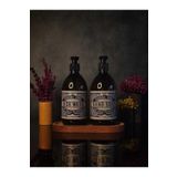 Khakma Ahşap Stantlı 500 ml Amber Renkli 2'li Vintage Cam Sabunluk Seti VINTAGE1STANTLISETSABUNLUK