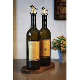 Khakma Ahşap Stantlı Amber Gold 2'li 750 ml Zeytinyağı Sıvıyağ Şişesi