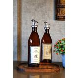 KHAKMA Amber 2'li 500 Ml Zeytinyağı Sirke Şişesi Yağdanlık Yağlık 500u-bz-bs 500u-BZ-BS