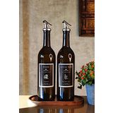 KHAKMA Amber 2'li 750 ml Zeytinyağı Sirke Şişesi Yağdanlık Yağlık 750-SZ-SS