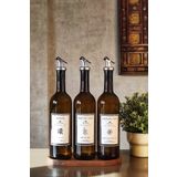 KHAKMA Amber Zeytinyağı Ayçiçek Yağı Sirke Şişesi Yağdanlık 3lü Set 750ML -STANTSIZ B3750-SZ