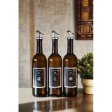 KHAKMA Amber Zeytinyağı Ayçiçek Yağı Sirke Şişesi Yağdanlık 3lü Set 750ml