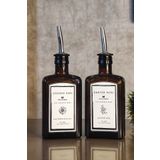 KHAKMA Amber Zeytinyağı Sıvıyağ Sirke Şişesi Queen Yağdanlık 2li Set Cold Bb Ze-ay Gglı 300 ml