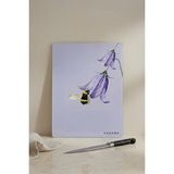 KHAKMA BeeBlossom Cam Kesme Tahtası – 25x35 cm | Minimal Arı & Çiçek Desenli | Temperli Cam