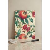 KHAKMA Cam Kesme Tahtası – 25x35 cm | Nar Desenli | Temperli Cam