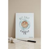KHAKMA CoffeeMood Cam Kesme Tahtası – 25x35 cm | "But First Coffee" Tasarımlı Temperli Cam