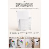 KHAKMA Dolap Kapağına Asılan Çok Amaçlı Organizer Sepet Mutfak Temizlik Malzemesi Düzenleyici