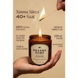 Khakma Ginger - Zencefil Kokulu Mum, Amber Cam, Uzun Yanma | %100 Soya Mum | 220 Ml