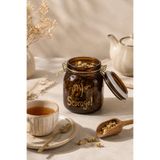 KHAKMA Kilitli Kapaklı Amber Cam Kavanoz 1000 ml | Hava Geçirmez Silikon Contalı Saklama Kavanozu