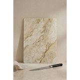 Khakma Marblecream Cam Kesme Tahtası – 25X35 cm | Krem Mermer Desenli Temperli Cam Kesme Tahtası