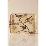 KHAKMA Nature Birds Kaydırmaz Melamin Tepsi 41x30 cm – Desenli Sunum & Servis Tepsisi | Dayanıklı, Hafif, Çok Amaçlı