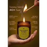 Khakma Pumpkin - Balkabağı Kokulu Mum, Amber Cam, Uzun Yanma | %100 Soya Mum | 220 Ml