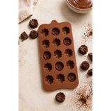 KHAKMA Silikon Çikolata Kalıbı 15’li – Çiçek & Gül Desenli, Esnek Non-Stick, Mini Tatlı & Jelly Kalıbı | 21x10,5 cm