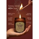 Khakma Vanilla - Vanilya Kokulu Mum, Amber Cam, Uzun Yanma | %100 Soya Mum | 220 Ml
