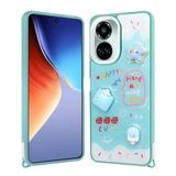 Khayra Tecno Camon 19 Pro Kılıf Parlayan Simli Kabartma Figürlü KHYR Cevze Kapak - Yeşil