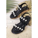Khayt Naomi Anatomik Guja Fashion Günlük Kadın Sandalet - Siyah