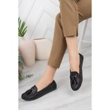 Khayt Tassel Casual Günlük Kadın Babet Ayakkabı - Siyah