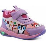 Khayt Zıpzıp Ortopedik Hafif Yuva Kreş Ev Unisex Işıklı Çocuk Spor Ayakkabı - Lila - Pembe