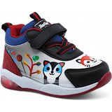 Khayt Zıpzıp Ortopedik Hafif Yuva Kreş Ev Unisex Işıklı Çocuk Spor Ayakkabı - Siyah - Kırmızı