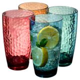 Khen Kırılmaz Büyük Premium Plastik Yeniden Kullanılabilir İçme Bardakları (4 Set) Restoran Bardakları Stil, Mücevher Sessiz Renkler 19oz Akrilik Bardak | BPA İçermeyen Bardaklar | Bulaşık Makinesinde