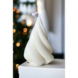 Khleos Dekoratif Sarmal %100 Doğal Soya Wax Vanilya Kokulu Mum / Beyaz 115MM x 75MM - 1 Adet