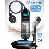 Khons Taşınabilir Elektrikli Araç Şarj İstasyonu | Cihazı | 3,5Kw | 5m Kablo - 5 m