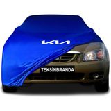 Kia Cerato 1 Hatchback (2004 - 2006) Mavi Kumaş Araba Branda Logolu Kumaş Araba Brandası Penye Oto Branda - Araç modeline özel tasarım
