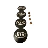 Kıa Logo Alüminyum Malzeme 4 Adet Jant Göbek Ve 4 Adet Metal Sibop Kapak Takımı