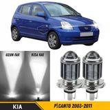 Kia Picanto 2003-2011 Uyumlu Mercekli Far Ampulü Led Xenon Beyaz Renk Far Şimşek Etkili Csp Led Lamba Uzun Kısa 2 Adet Takım